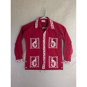 VTG Guatemalan Handwoven Shirt Shacket Womens Medium Quetzel Peacock Heavy READ